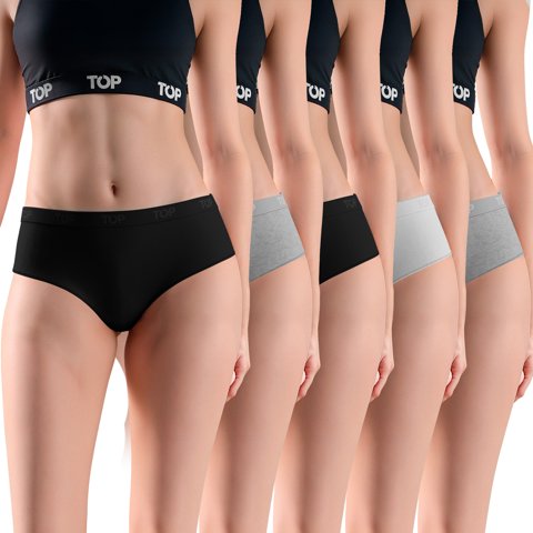 Top - Calzón Pantaletas Algodón Con Elástico Pack 5 C2