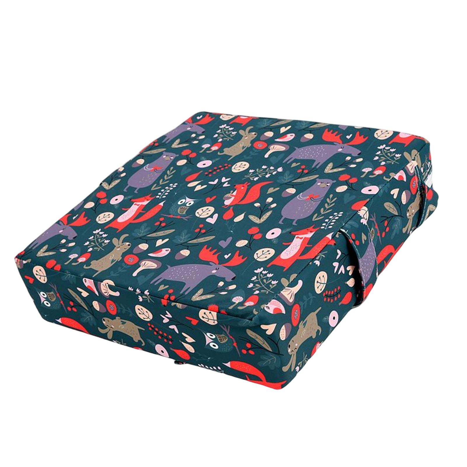 Magideal - Cojín Portátil Para Silla De Comedor, Cojín Para Silla, Asiento Para Silla , Cojín Aumentado, Con Correa Para Bebés Y Niños Verde Animal