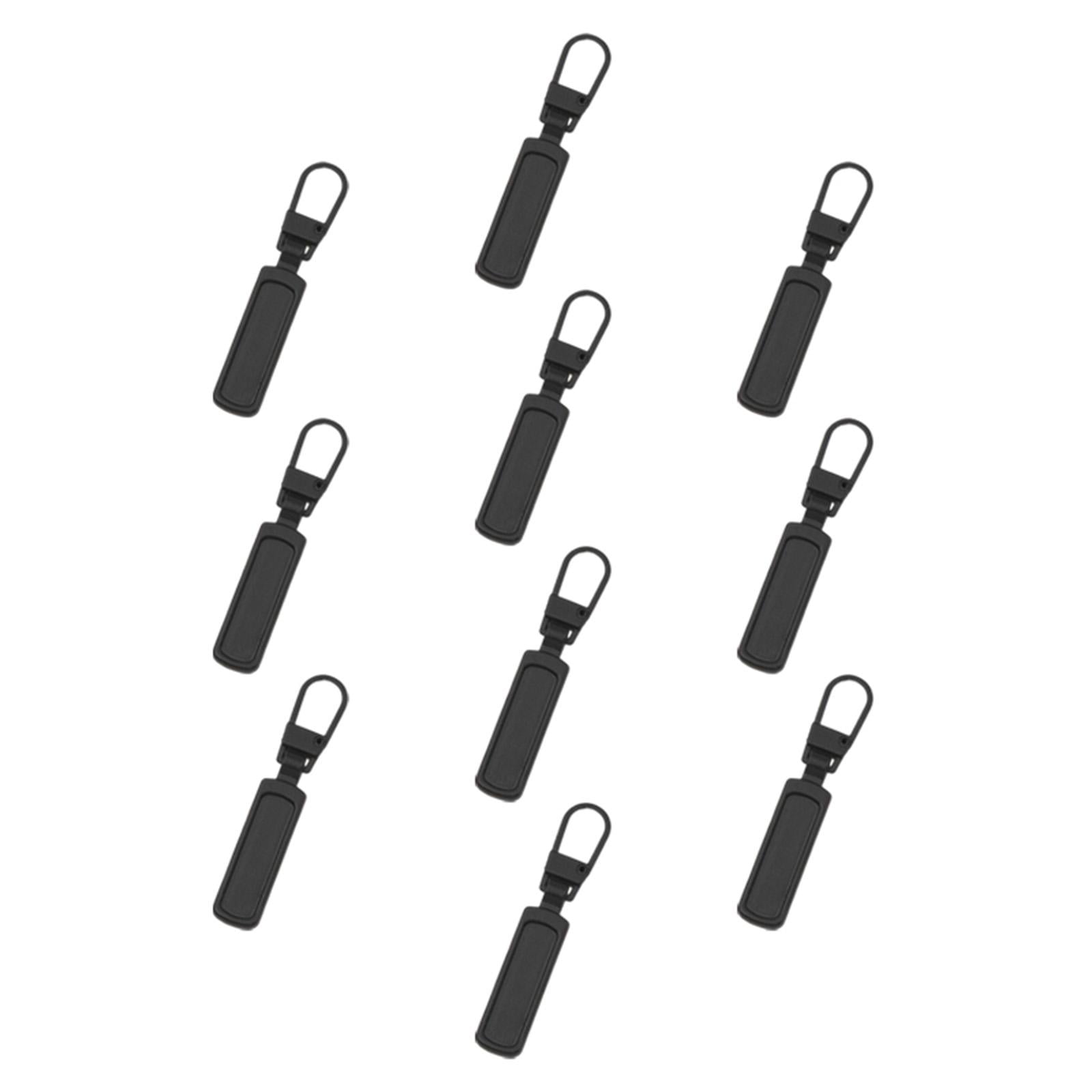 Bothyi - 10x Cabezas De Cremallera De Metal Sujetadores Tiradores De Cremallera Para Chaquetas Ropa Equipaje Negro