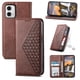 thumbnail image 1 of Funda Flip FOXDOCK para Motorola Moto G73 , Estilo Billetera con Diseño Rombo, Correa de Mano y Soporte, Uso Diario, 1 of 6