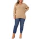 thumbnail image 2 of Agnes Orinda Conjuntos de Halloween Suéter de Talla Grande para Mujeres Manga Larga Cuello en V Otoño Tejido Casual Básico Suéter Tops 4X Caqui, 2 of 6