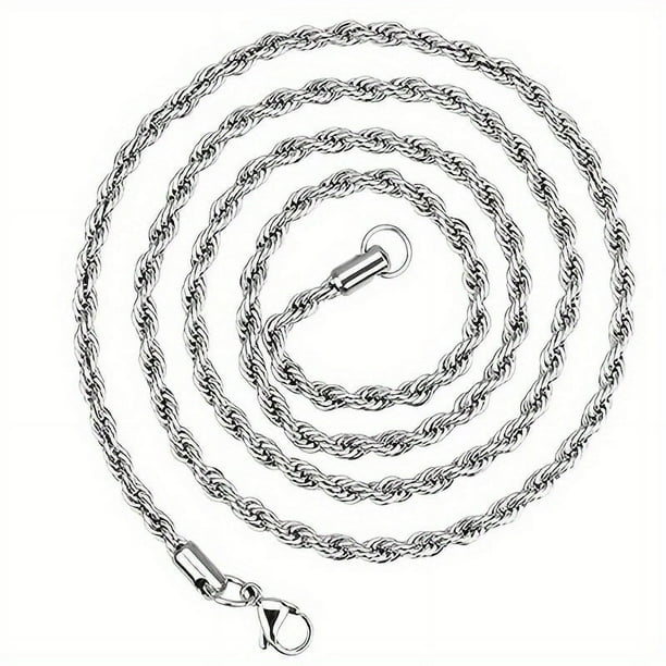 1pc Trendy Twisted Titanium Steel Necklace for Men and Women - Fashionable Jewelry Accessory