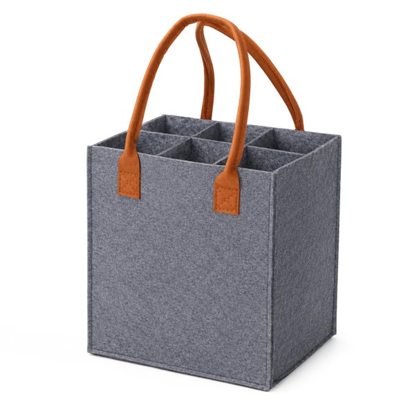 Bolsas de Vino Daphilly para 6 Botellas – Bolsa de Fieltro con Asas de Cuero – Regalo