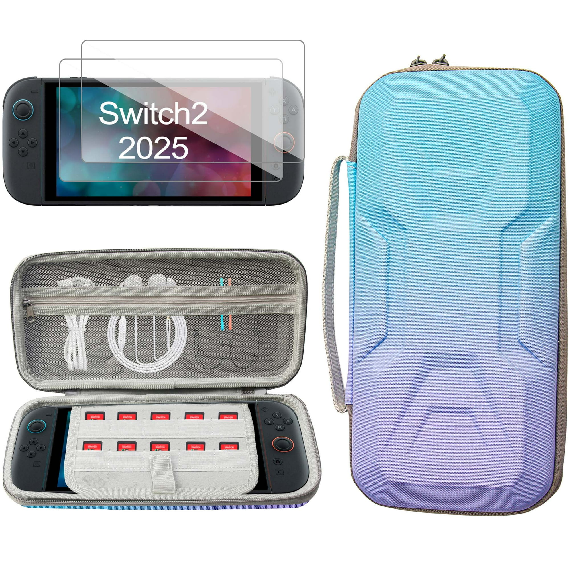 Genérico - Estuche Portátil Para Nintendo Switch 2 - Funda De Viaje Con Diseño Mecánico, 2 Protectores De Pantalla Hd Y 10 Ranuras Para Juegos | Resistente Al Agua Y Antigolpes