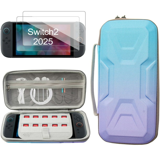 Estuche Portátil para Nintendo Switch 2 - Funda de Viaje con Diseño Mecánico, 2 Protectores de Pantalla HD y 10 Ranuras para Juegos | Resistente al Agua y Antigolpes