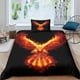 thumbnail image 1 of Funda Nórdica Phoenix Con Estampado De Doble Llama Juego De Ropa De Cama De Microfibra Suave Y Ligera Con Cierre De Cremallera Funda Nórdica Individual, 1 of 3