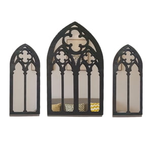 Bothyi - 3 Piezas Espejos De Pared Góticos Espejos De Pared Barrocos Espejos Pequeños Rústicos Decoración Estilo B