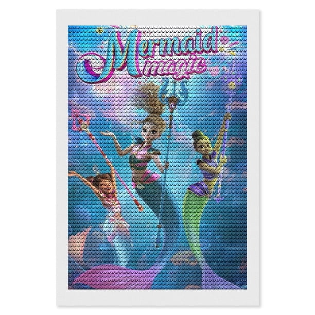 Magia de Sirenas Kits de Pintura de Diamantes para Adultos 5D DIY Diamond Art Kits Full Drill Diamond Dots para Regalo Decoración de Pared y Relajación Artes de Gemas 20*30cm