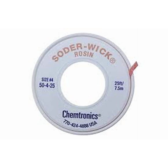 Malla desoldadora con resina Chemtronics Soder-Wick 50-4-25 25 pies