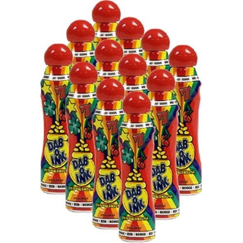 Marcadores para bingo Dab-O-Ink 3 oz rojos, paquete de 12