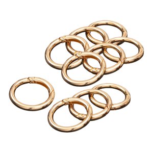 Magideal - Mosquetón Redondo De Aleación De 10 Uds., Clip A Presión, Hebilla De Llavero De Resorte, Accesorio De Organización Diy Para Bolso, Monedero, Llavero C , Áurea 33Mm