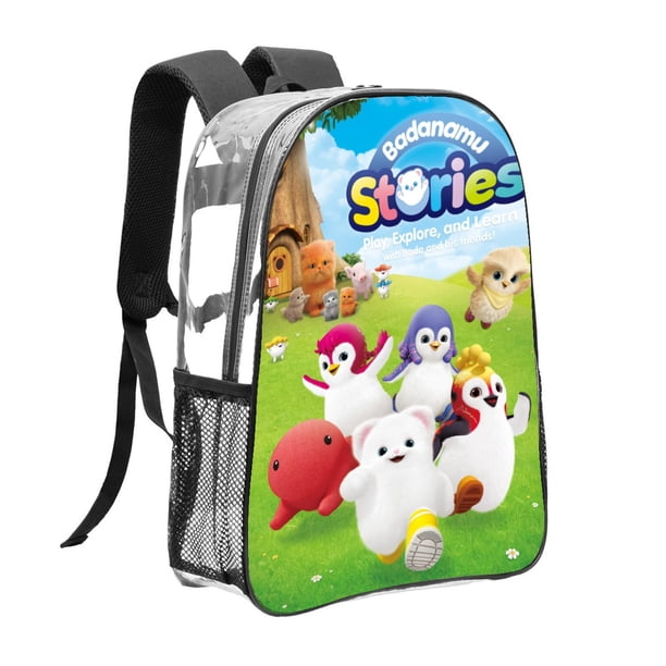 BadanamuMochila transparente temática, resistente y duradera, bolsa see-through para trabajo, deporte, universidad y viaje, 31 × 43 cm