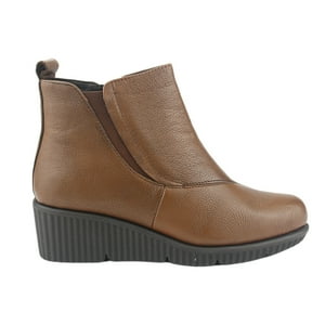 Botin De Cuero Chalada Mujer Mosqueta-1 Café Casual