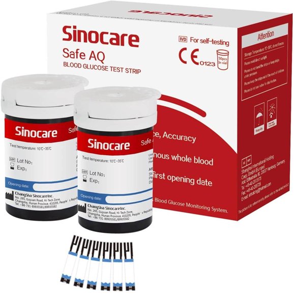 Tiras Reactivas SINOCARE Safe AQ (50 Unidades)
