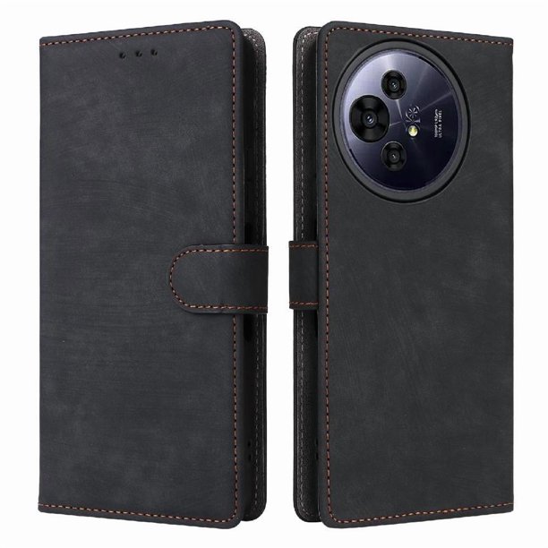 Funda Billetera para TCL 50 NxtPaper 5G con Soporte - Cartera de Cuero con Ranuras Negro