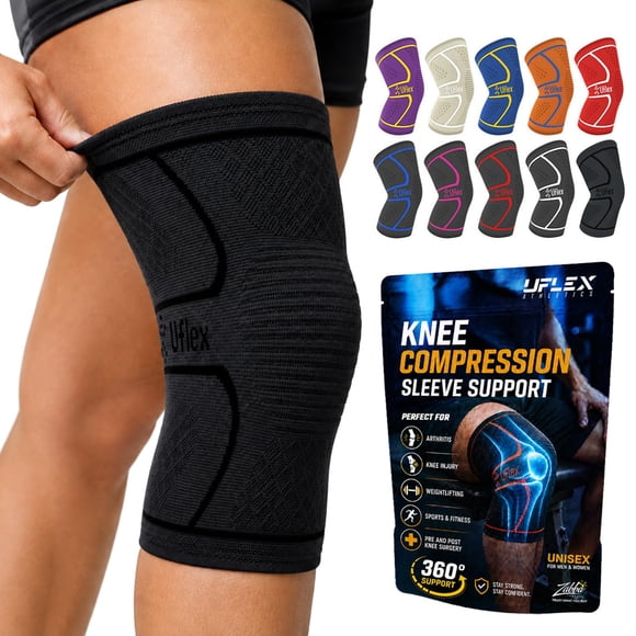 Rodillera UFlex Athletics Manga de Compresión Mediana Negra