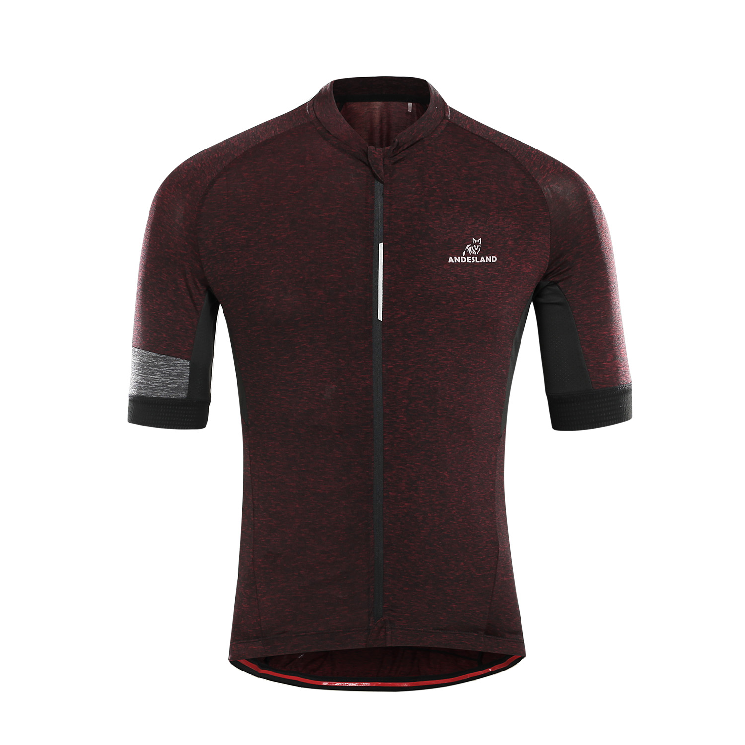 Andesland - Polera Tricota Jaspeada Manga Corta Cierre Completo Hombre