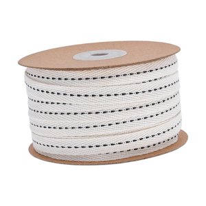 Magideal - Cinta De Algodón Con Costuras (3/8 Pulgadas (10 Mm) Yardas), Decoración Del Hogar, Envoltorio De Regalos Y Manualidades Personalizadas Decorativas , Negro Cosido