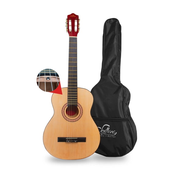 Guitarra Clasica con Alma y Funda Sevillana Natural 39 Pulgadas