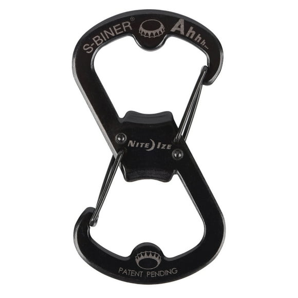 Ahhh...™ Stainless Bottle Opener Llavero Negro Nite Ize