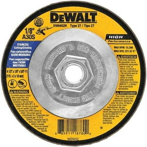 Dewalt - Muela De Corte Rectificado Dw8452H T27 Acero Inoxidable