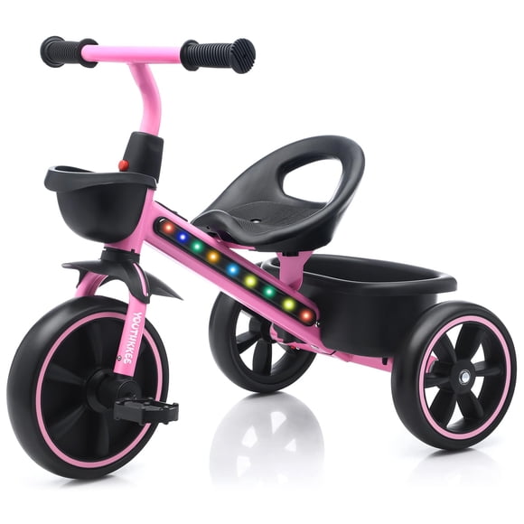 Triciclo infantil Youthkkee con luces LED, 3 ruedas, 1-3 años