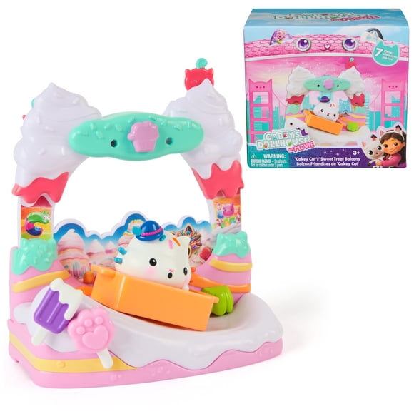 Juguete Casa de Muñecas de DreamWorks GABBY'S La Película Balcón de Dulces de Cakey Cat con Figura y Accesorios