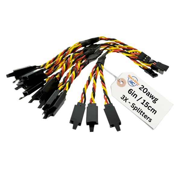 Divisor de Servo BackBay R/C 15 cm 20 AWG 3X (5 unidades)