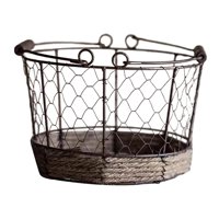 Magideal - Cesta De Almacenamiento De Alambre Para Huevos, Cesta De Colección, Cuenco Para Servir Portátil Multiusos, Cesta De Almacenamiento Redonda Para Baño S