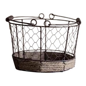Magideal - Cesta De Almacenamiento De Alambre Para Huevos, Cesta De Colección, Cuenco Para Servir Portátil Multiusos, Cesta De Almacenamiento Redonda Para Baño S