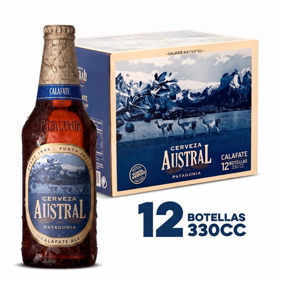 Cerveza Calafate Ale 5° pack 12 Un Botella, 330 ml