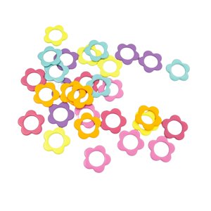 Bothyi - 30X Marcador De Punto Anillo Flor Punta De Agujas De Colores Mezclados Para Manualidades Hechas A Mano Diy