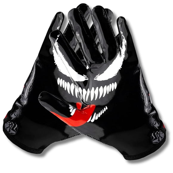 Guantes de fútbol americano TAQCHA Spider Tacky Grip para adulto, Villain negro