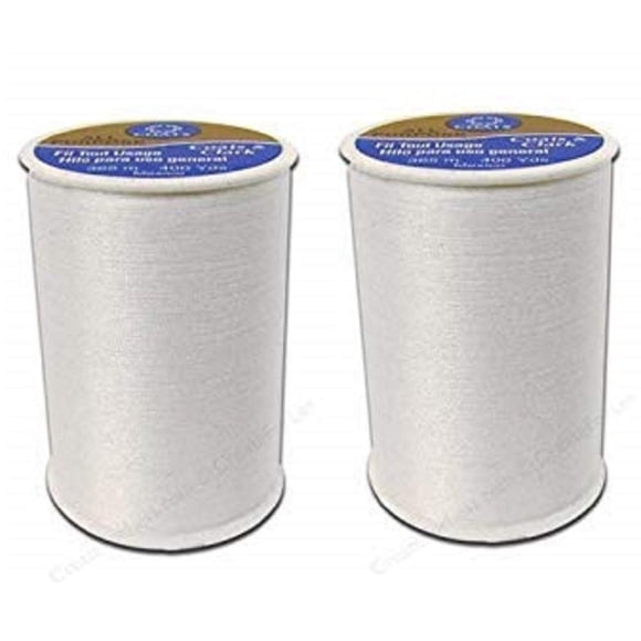 Thread Coats & Clark multiusos, 400 yardas, blanco (paquete de 2)