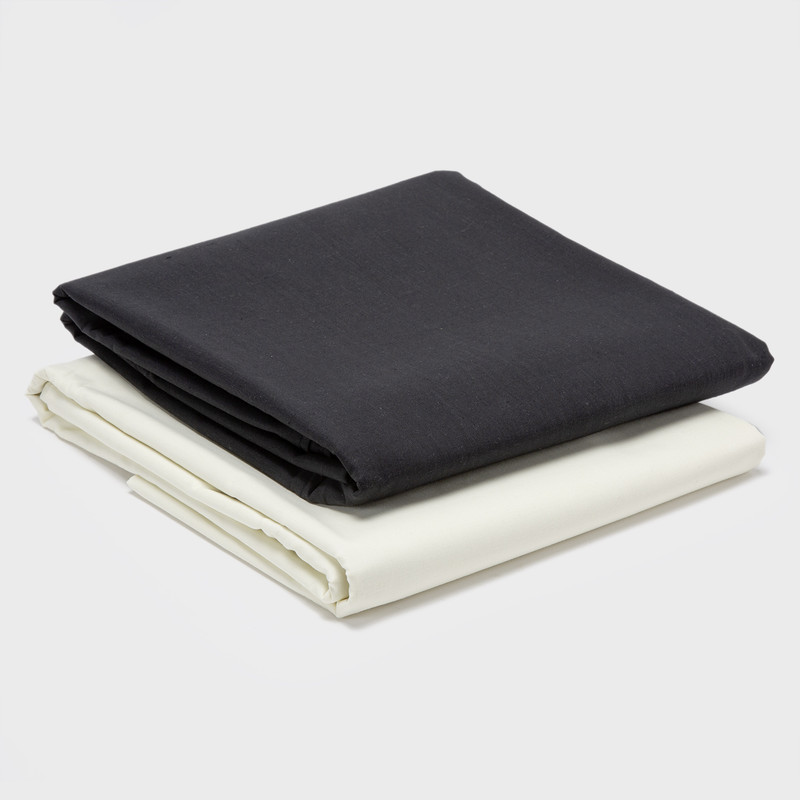 Arthome - Pack 2 Sábanas Negro + Beige 1 Plaza