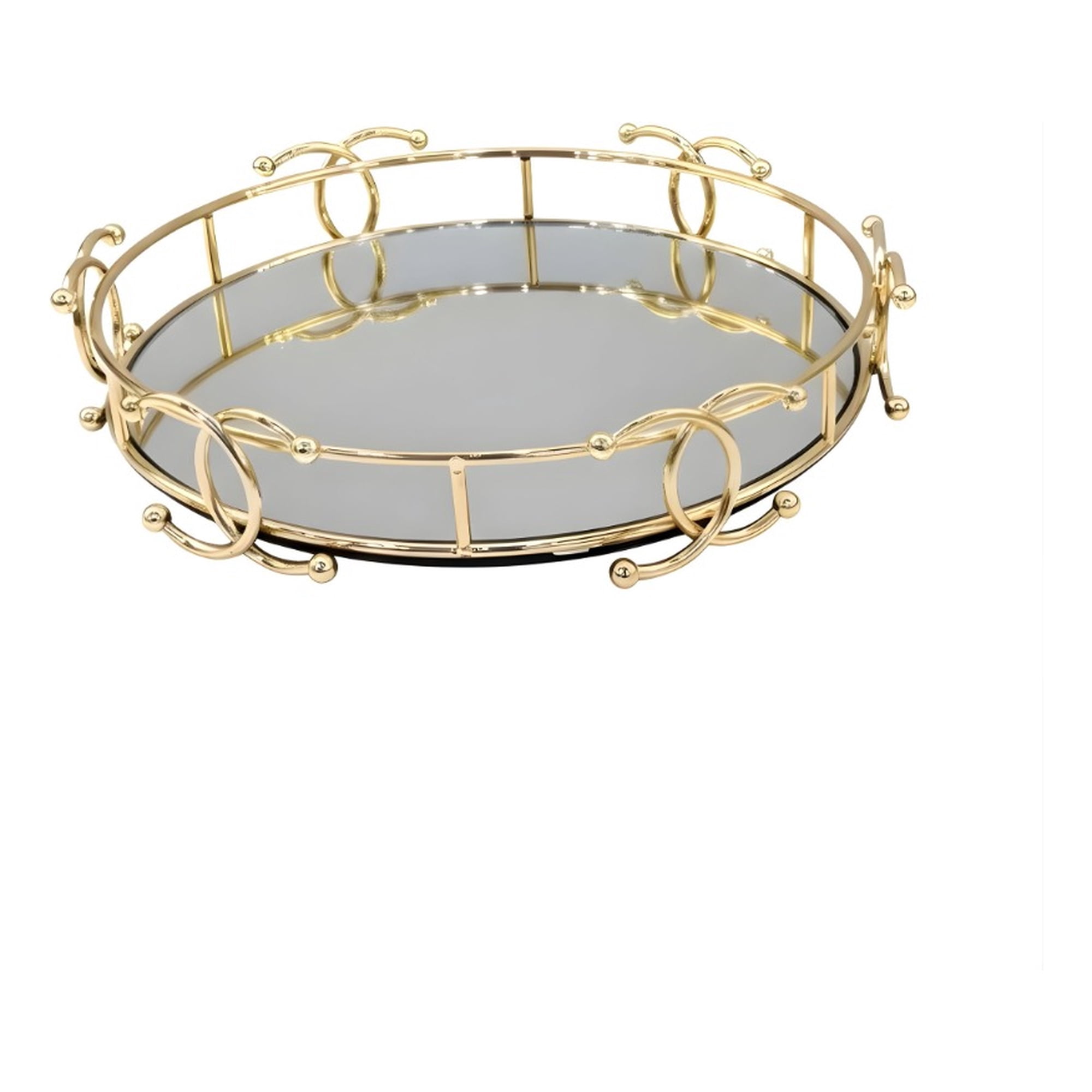 Genérico - Bandeja Decorativa Adorno Estilo Vintage Base Espejada Jhn