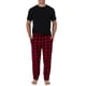 thumbnail image 3 of Pantalón de pijama con forro polar Fruit of the Loom para hombre, color rojo, talla S, 3 of 3