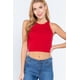 thumbnail image 1 of Saronite Top Corto Básico de Tirantes con Cuello Halter, Rojo Intenso (para Mujer), 1 of 4