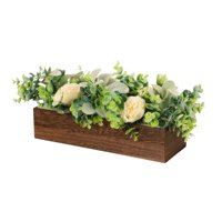 Magideal - Centro De Mesa Con Flores Artificiales, Adorno Rústico De Escritorio, Plantas Falsas En Maceta Para Patio, Estante, Escritorio, Decoración De Comedor