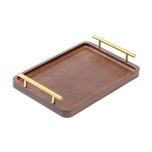 Bothyi - Bandeja De Madera Para Servir Con Asas, Bandeja De Mesa De Centro Para Postre, Mostrador, Almuerzo, 20X30Cm