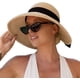 thumbnail image 1 of Sombrero de paja Siggi Mujeress Floppy Summer Sun Beach UPF50 plegable de ala ancha 56-58 cm, 1 of 7