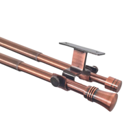 Metalhsa - Set Barras Para Cortina Doble 16/19 Mm Extensible 75-110 Cm A Techo Cobre Cónico