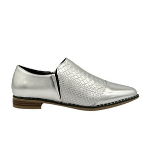 Danicolle Calzado - Zapato Para Mujer Croco Plateado Danicolle