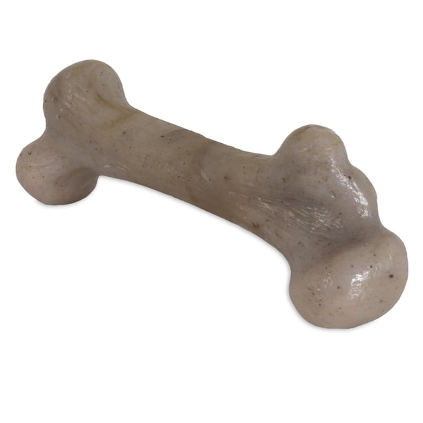 Hueso de perro de nailon para mascotas, corteza de dinosaurio Qwerks para masticadores agresivos