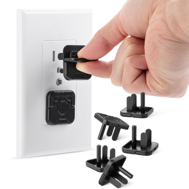 Cubiertas de seguridad para tomacorrientes Bates Choice, paquete de 10, negro, plástico ABS