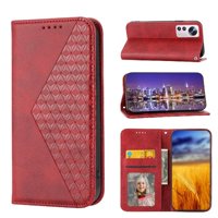 Funda Flip Foxdock Para Xiaomi 12 Pro , Estilo Billetera Con Diseño Rombo, Correa De Mano Y Soporte, Uso Diario