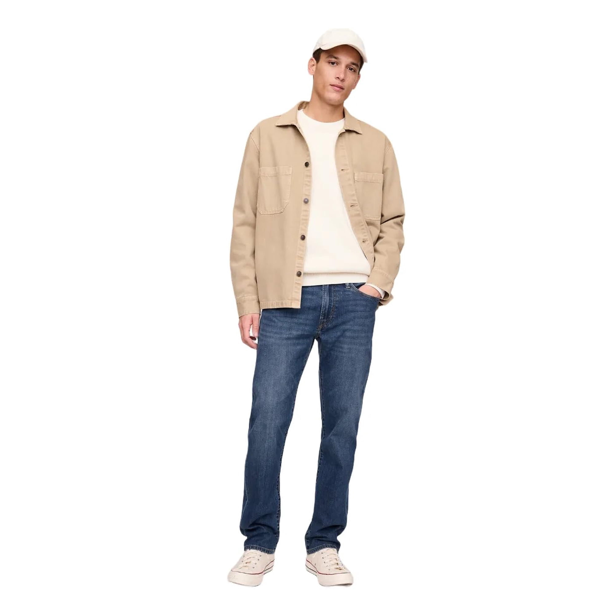 Jeans Gap Para Hombre Corte Recto Denim Lavado Medio V3 40x32