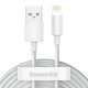 thumbnail image 1 of Baseus Simple Wisdom Data Cable Kit USB to iP 2.4A (2PCS/Set）1.5m White, 1 of 8