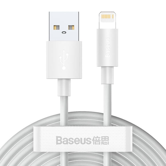 Baseus Simple Wisdom Data Cable Kit USB to iP 2.4A (2PCS/Set)1.5m White