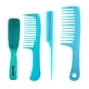 thumbnail image 3 of 4Pcs Cepillo De Peluquería Peines Peluquería Peinado Barber Peines Kit Azul, 3 of 5